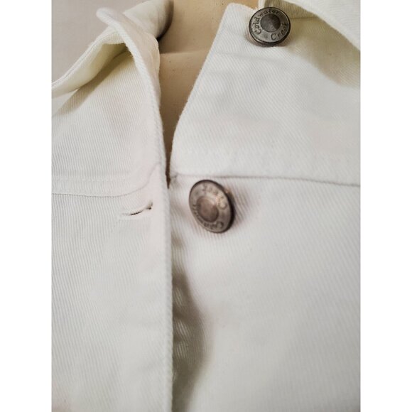 COLDWATER CREEK WHITE WOMEN'S  DENIM JACKET/BLAZER FLORAL DESIGN  SIZE M #219 - Picture 4 of 9